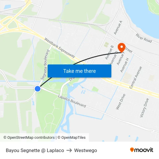 Bayou Segnette @ Laplaco to Westwego map