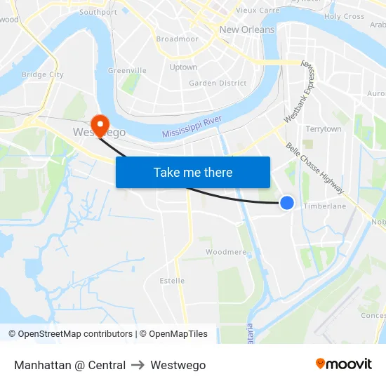 Manhattan @ Central to Westwego map