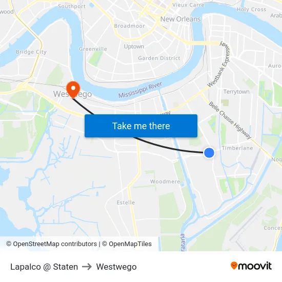 Lapalco @ Staten to Westwego map