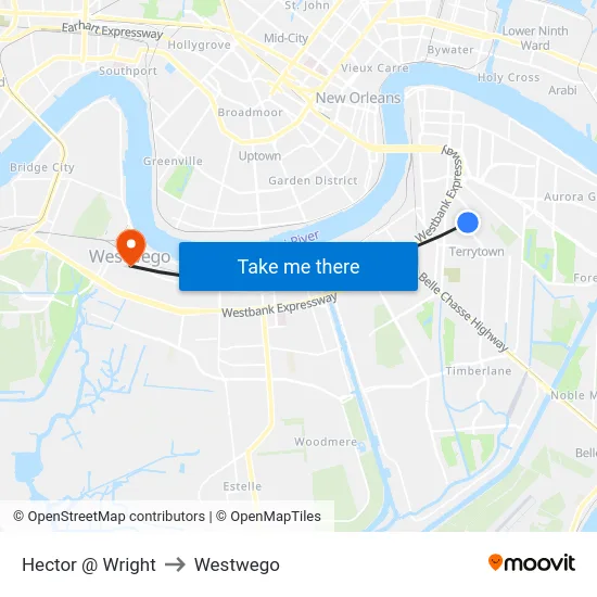 Hector @ Wright to Westwego map