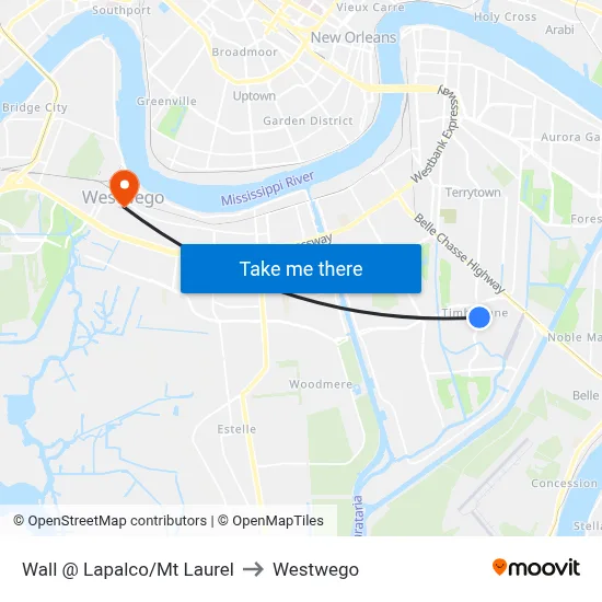 Wall @ Lapalco/Mt Laurel to Westwego map