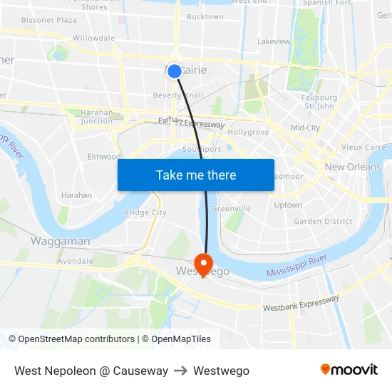 West Nepoleon @ Causeway to Westwego map