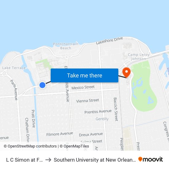 L C Simon at Founders to Southern University at New Orleans - Park Campus map