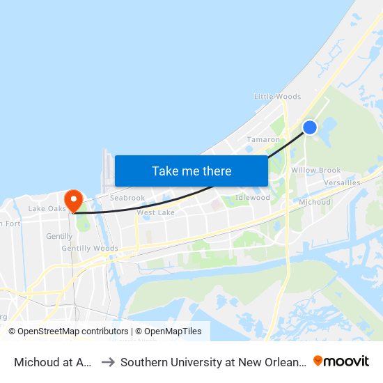 Michoud at Adventure to Southern University at New Orleans - Park Campus map