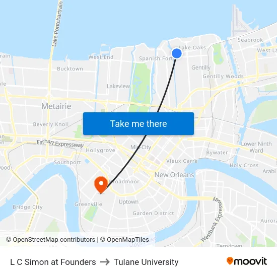 L C Simon at Founders to Tulane University map