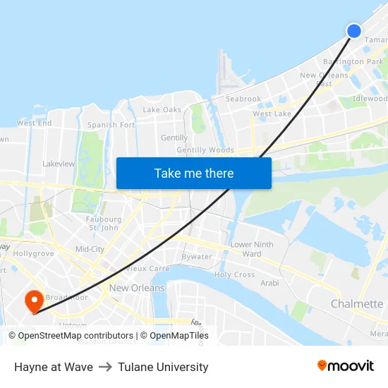 Hayne at Wave to Tulane University map
