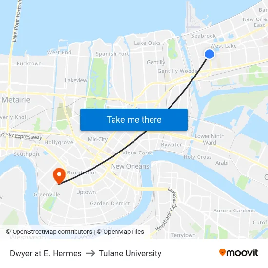 Dwyer at E. Hermes to Tulane University map