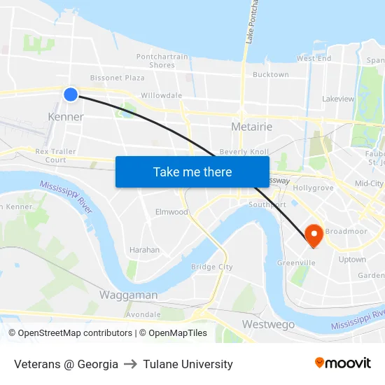 Veterans @ Georgia to Tulane University map
