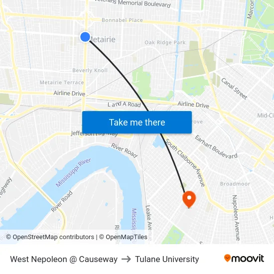 West Nepoleon @ Causeway to Tulane University map
