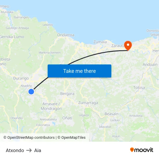 Atxondo to Aia map