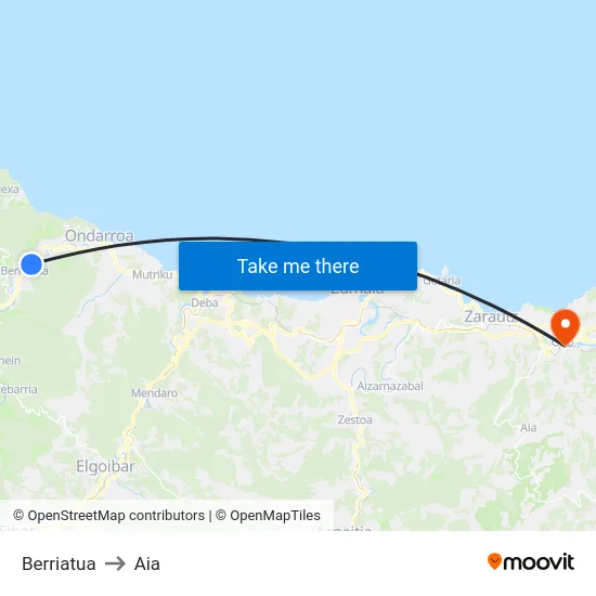 Berriatua to Aia map