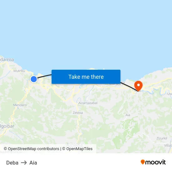 Deba to Aia map