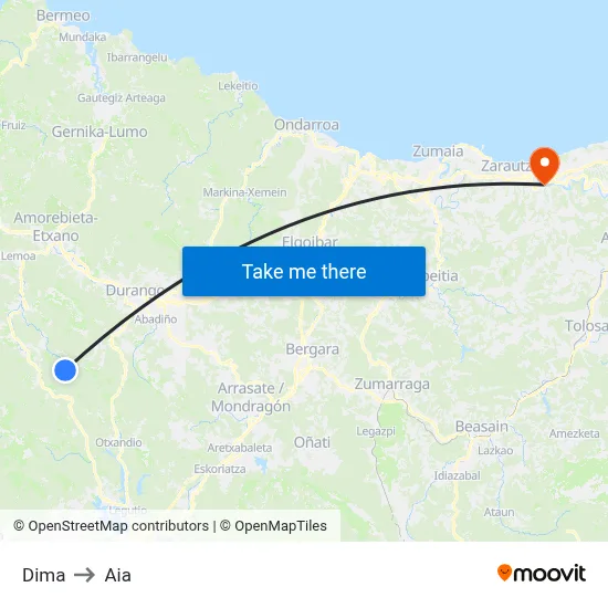 Dima to Aia map