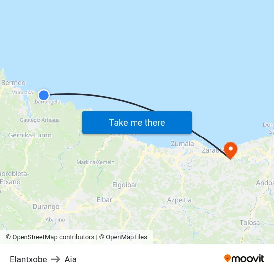 Elantxobe to Aia map
