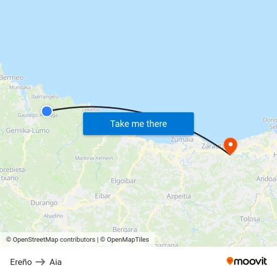 Ereño to Aia map