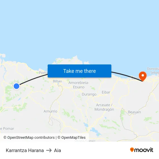 Karrantza Harana to Aia map