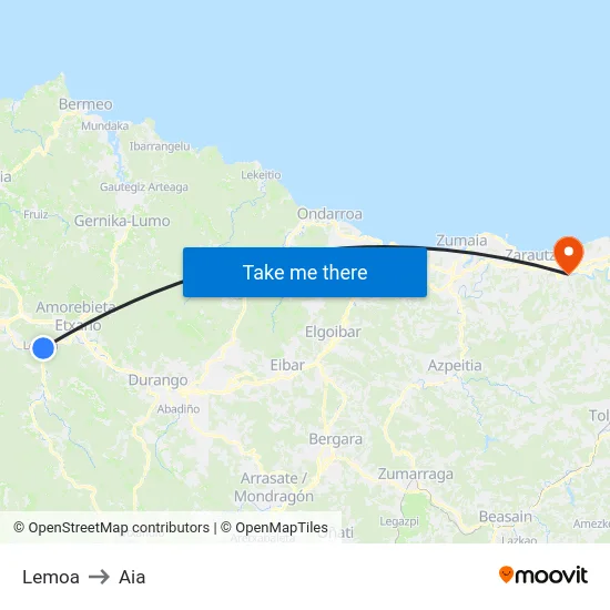 Lemoa to Aia map