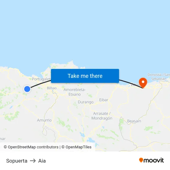 Sopuerta to Aia map