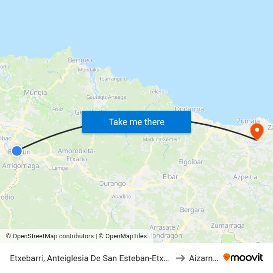 Etxebarri, Anteiglesia De San Esteban-Etxebarri Doneztebeko Elizatea to Aizarnazabal map