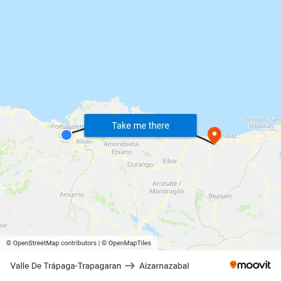 Valle De Trápaga-Trapagaran to Aizarnazabal map