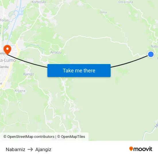 Nabarniz to Ajangiz map