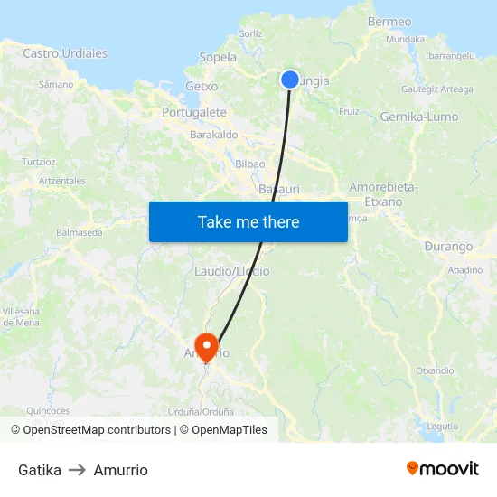 Gatika to Amurrio map
