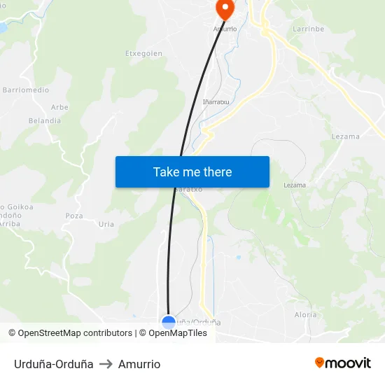 Urduña-Orduña to Amurrio map