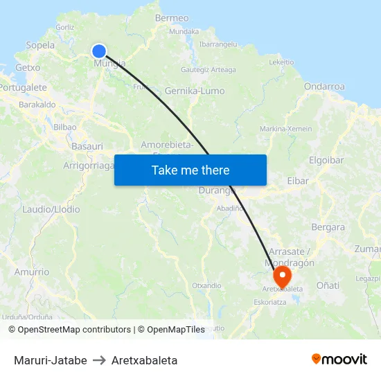 Maruri-Jatabe to Aretxabaleta map