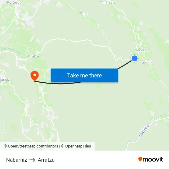 Nabarniz to Arratzu map