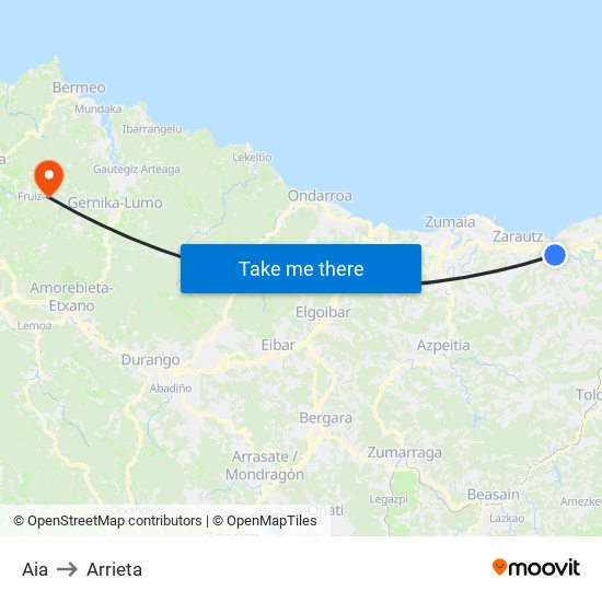 Aia to Arrieta map