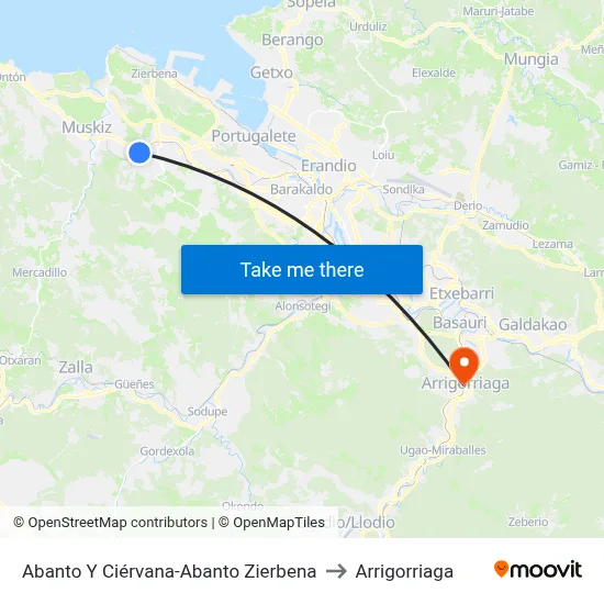 Abanto Y Ciérvana-Abanto Zierbena to Arrigorriaga map