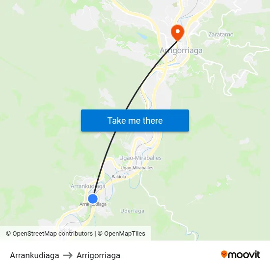 Arrankudiaga to Arrigorriaga map