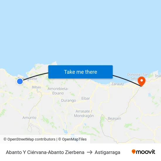 Abanto Y Ciérvana-Abanto Zierbena to Astigarraga map
