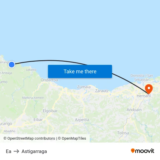 Ea to Astigarraga map