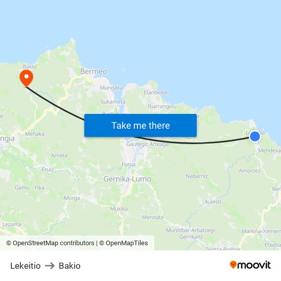 Lekeitio to Bakio map