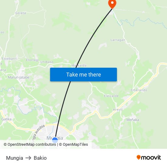 Mungia to Bakio map