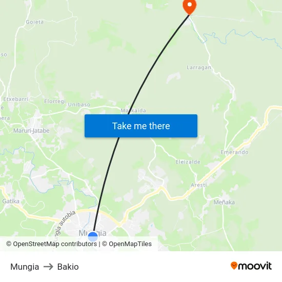 Mungia to Bakio map