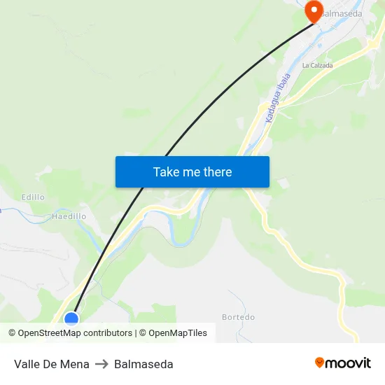 Valle De Mena to Balmaseda map