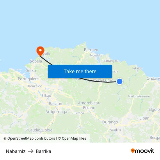 Nabarniz to Barrika map