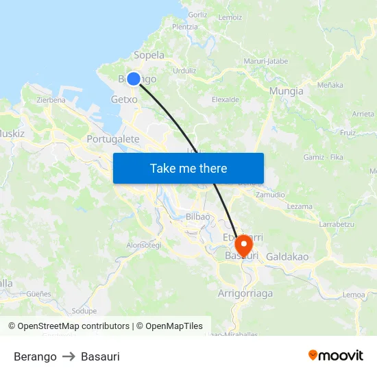 Berango to Basauri map