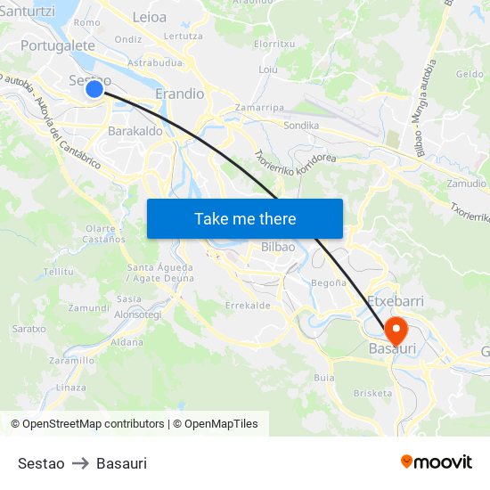 Sestao to Basauri map
