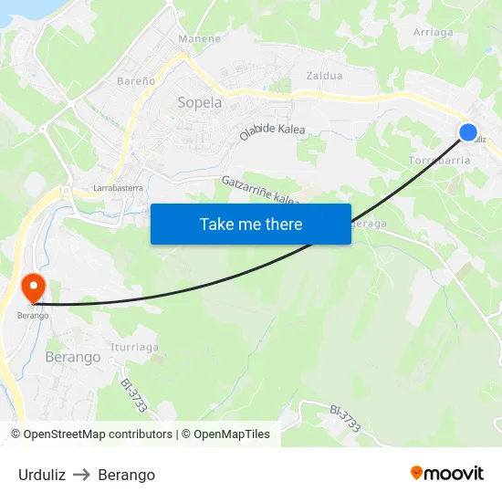 Urduliz to Berango map