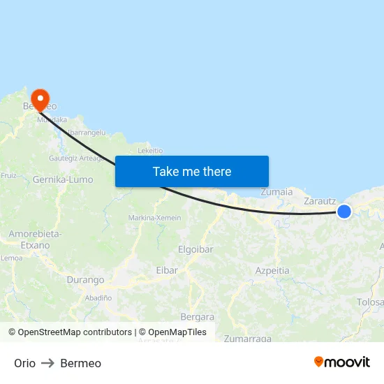 Orio to Bermeo map