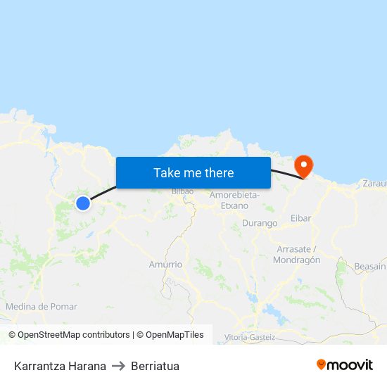 Karrantza Harana to Berriatua map