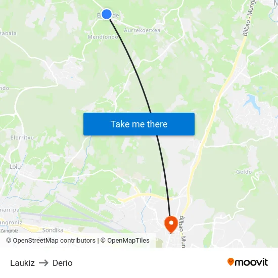 Laukiz to Derio map