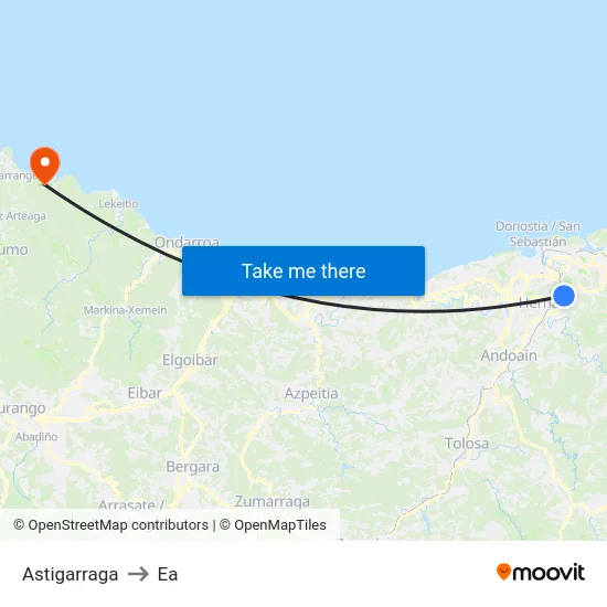 Astigarraga to Ea map