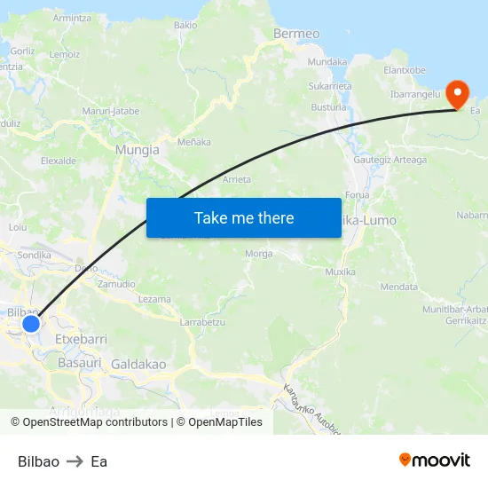 Bilbao to Ea map