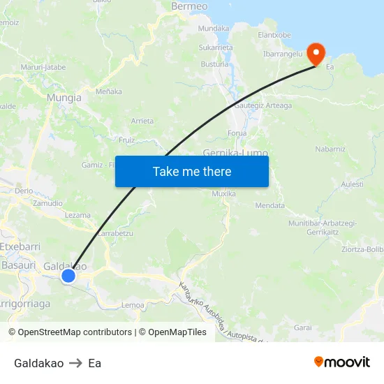 Galdakao to Ea map