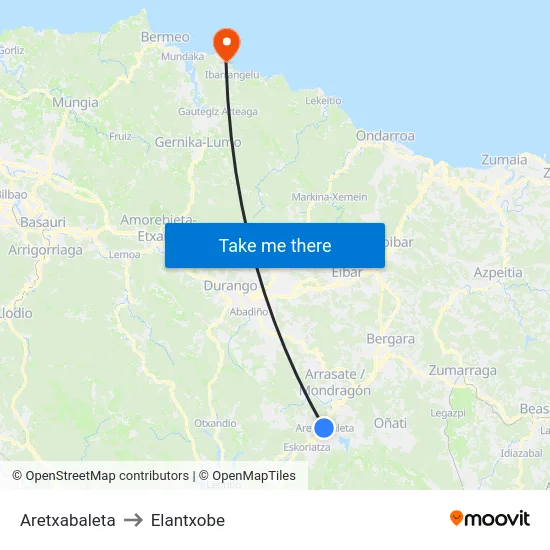 Aretxabaleta to Elantxobe map