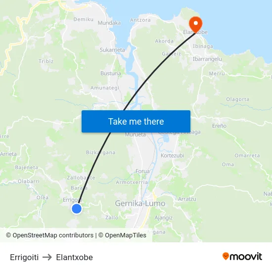 Errigoiti to Elantxobe map